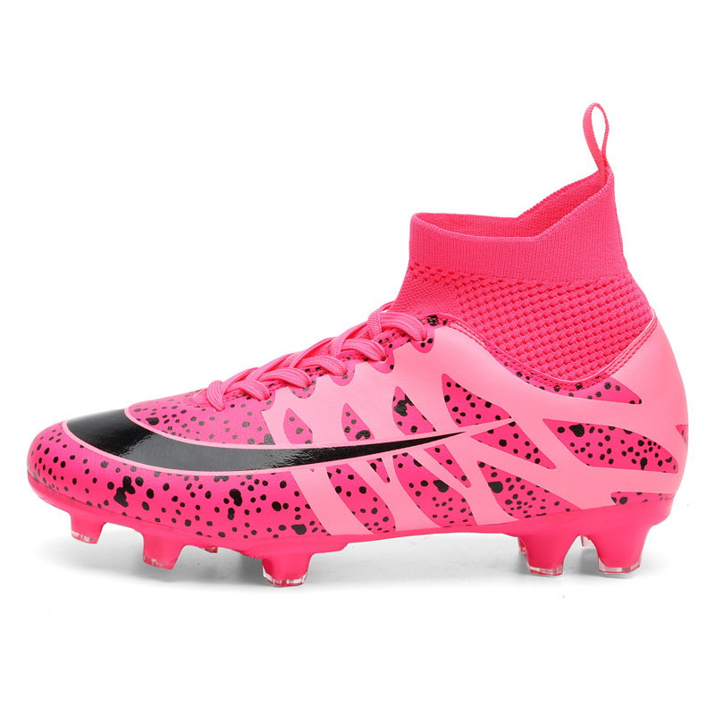 Transfronterizo nuevos zapatos de fútbol hombres y mujeres transpirables de color de Pato Mandarín alto-top largo y corto zapatos de fútbol de uñas hierba más tamaño zapatos de entrenamiento
