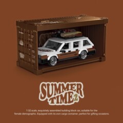 レゴPB品プラチナ旅行瓦缶サンタナコンテナ八格車の積み木玩具自動車モデルと互換性がある