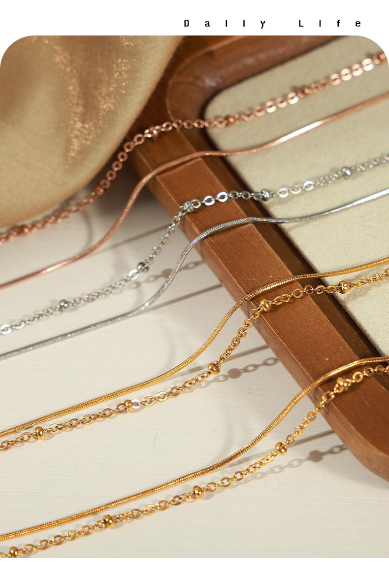Bracelets Classification PVD Coated Real Gold Plated Solid Color Titanium Steel Casual Simple Style Waterproof Non Tarnish Titanium Steel Bracelets
