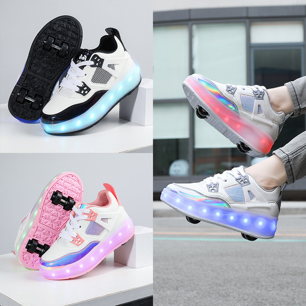 New running shoes Student round sports shoes charging LED hidden…