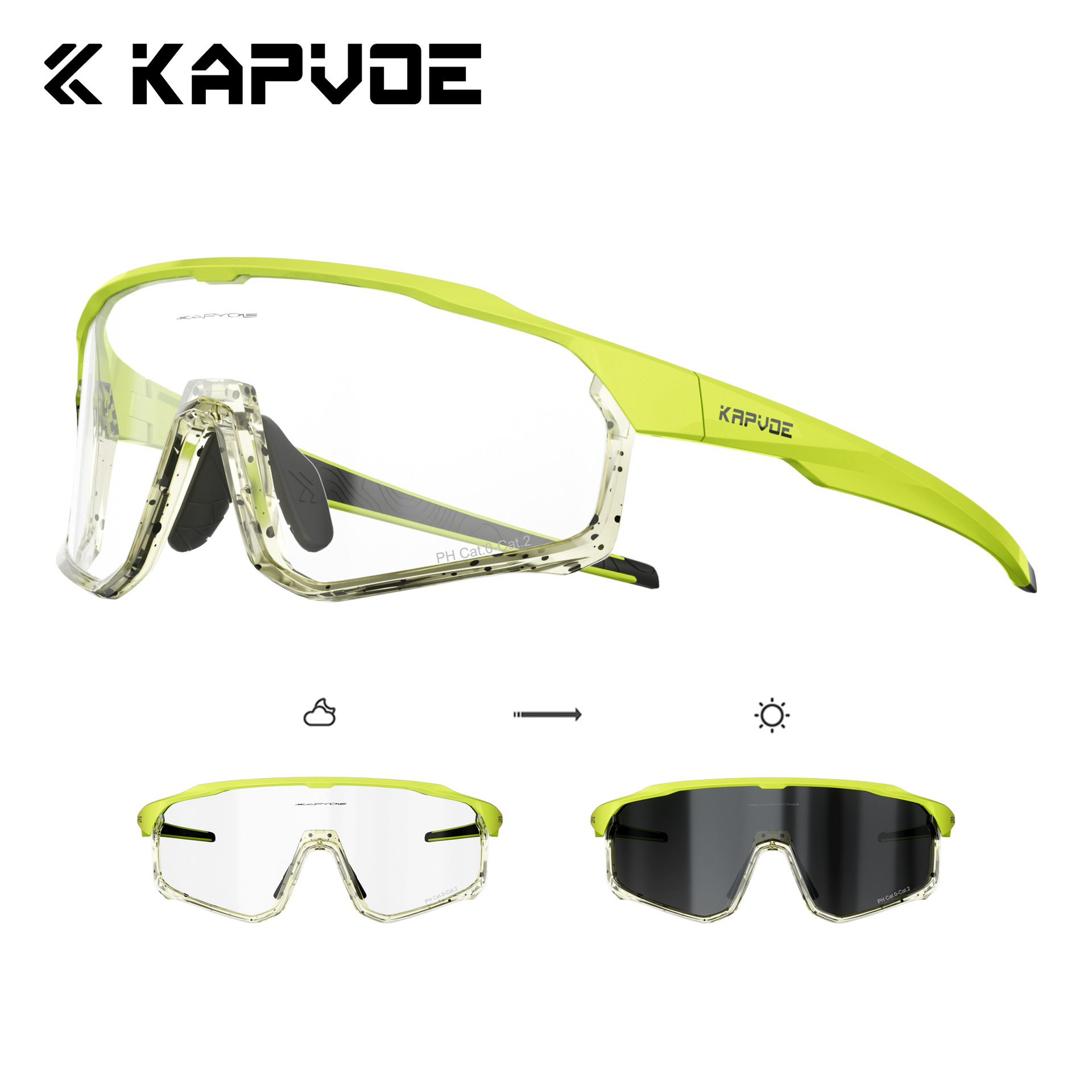 Gafas Fotocromáticas de Ciclismo TR90 Marco Desmontable A Prueba de Viento para Deportes al Aire Libre