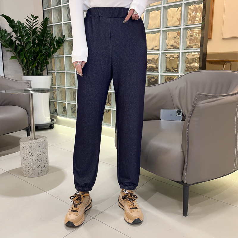 Daifa 2022 Slimming Jeans Women's Spring and Autumn Meat-Covering Casual Harem Pants High Waist Pants Straight-Leg Wide-Leg Pants