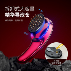 頭皮アプリケーター、ヘアコーム、もみほぐし頭皮マッサージャー、液体導入育毛器具、赤色光ヘアケアコーム、マッサージコーム、クロスボーダー