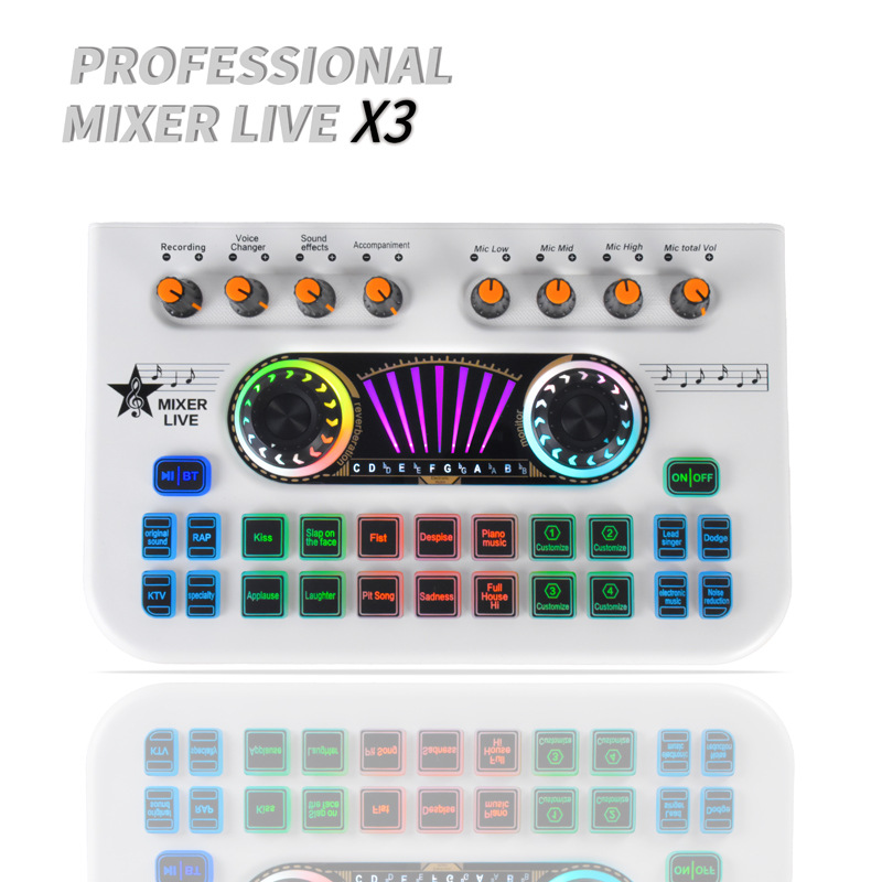 英文版X3声卡麦克风套装直播录音即插即用话筒大套装跨境热销