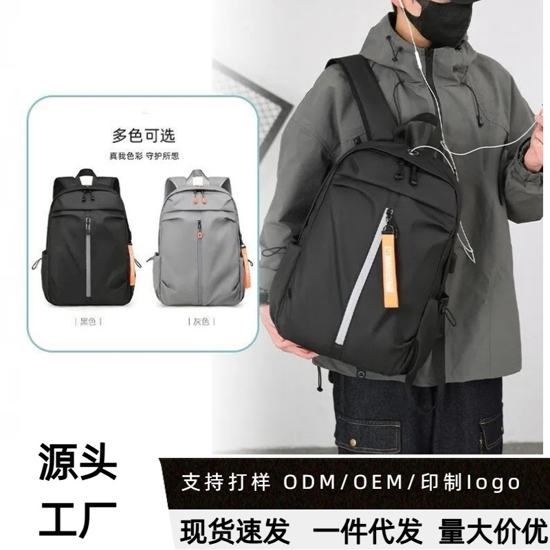 Mochila con impresión de logotipo, mochila de alta gama para hombre, mochila impermeable de gran capacidad, mochila para ir al trabajo para hombre