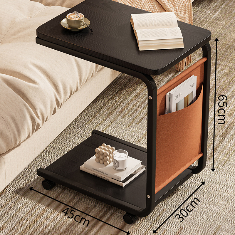 Mesa lateral de lujo ligera, carrito móvil, armario lateral de sofá, sala de estar moderna simple, mesa de centro, estante, mini mesita de noche