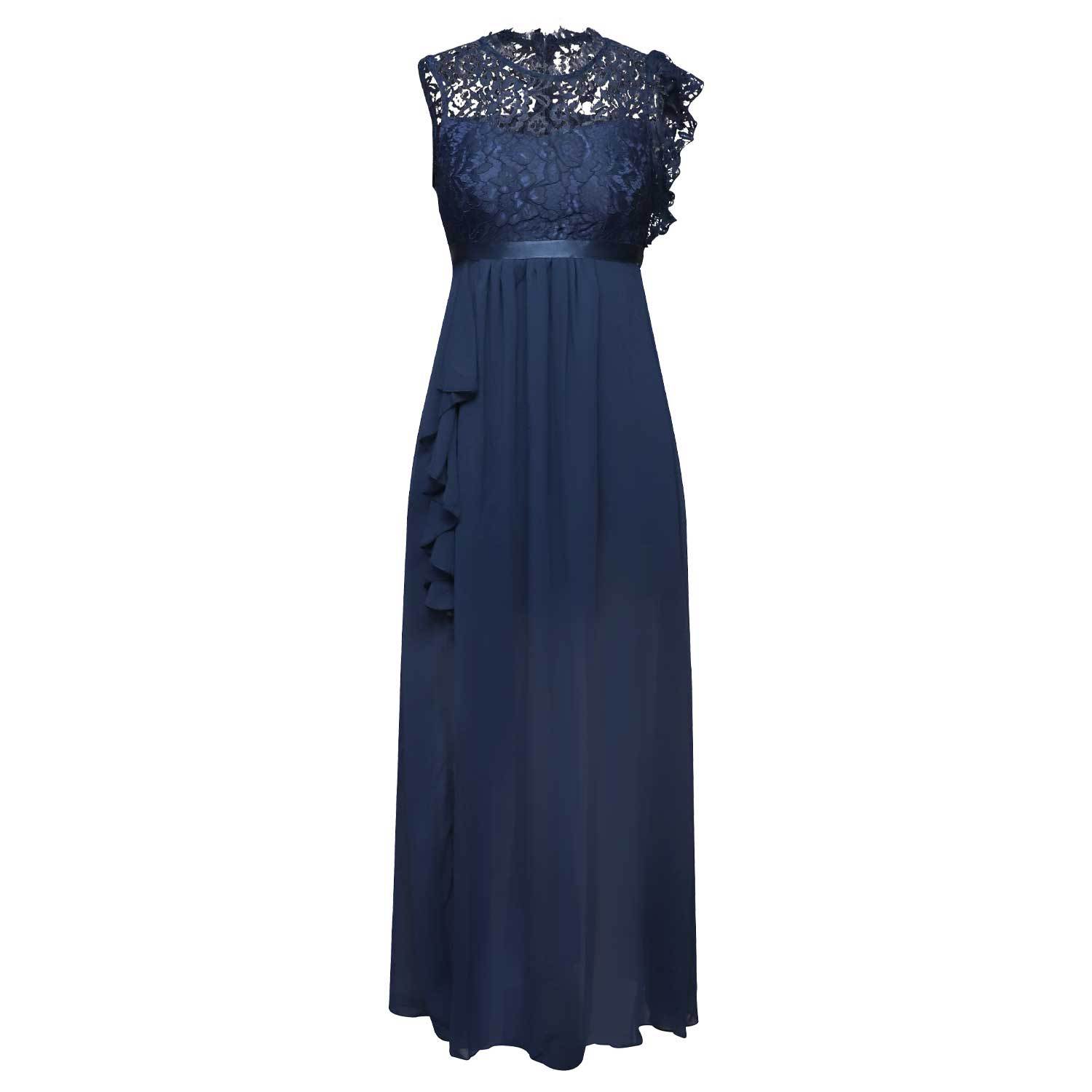 Cross-border Independent Site Party Women's Long Dress, Popular Lace Bridesmaid Evening Gown_ecoleips.com