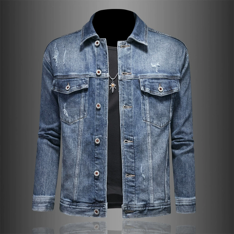 Мужской джинсовый жакет, худи, Slim Fit, 2023