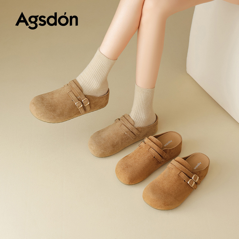 2026 nuevo estilo de primavera para mujeres con un pedazo y zapatillas de bolken de veludo