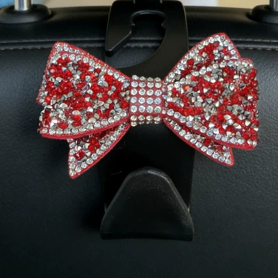Car Rear Hook Creative Interior: Other Automotive Interior Supplies - full-diamond-red-bow-black-hook