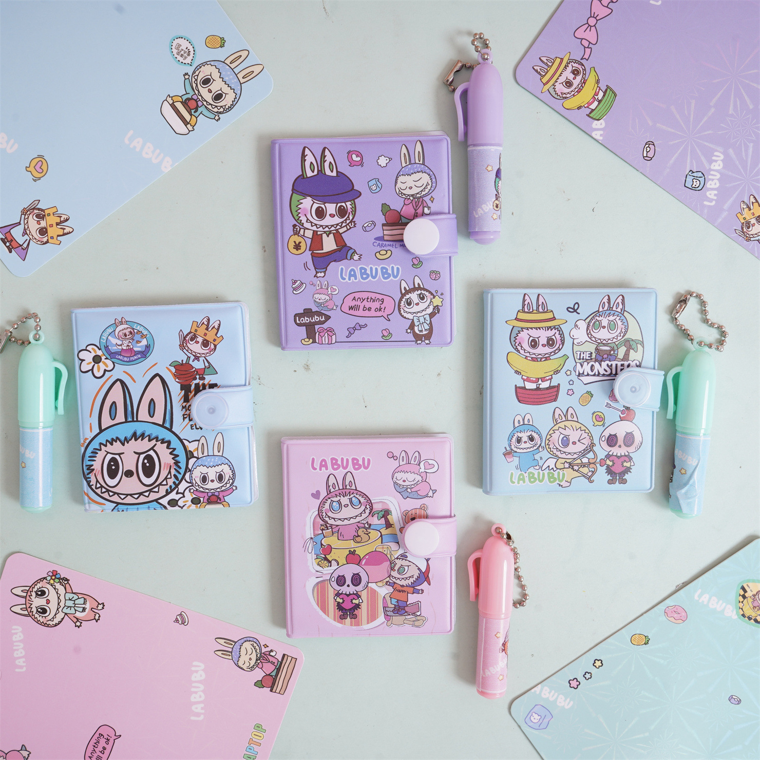 E005 Labu mini cuaderno de mano conjunto creativo nuevo dibujo animado encantador comercio exterior transfronterizo tailandés temu