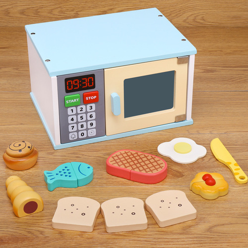 Home appliance combination simulation children's educational toy set wooden kitchenware wholesale oven coffee machine cooking and playing house