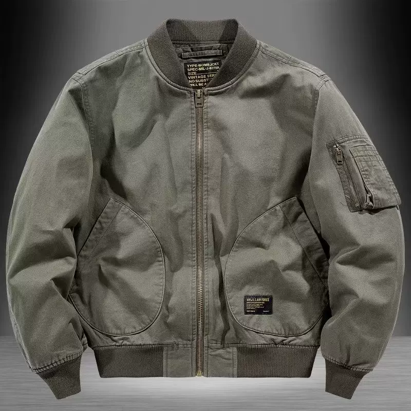 Бейсбольная куртка unisex, японский ретро стиль, демисезонная тонкая оверсайз, молния и вязаные манжеты