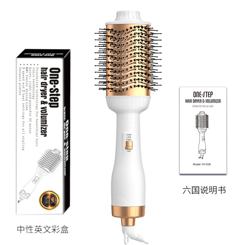 Peine de Secado de Cabello Multifuncional con Entrega Directa a través de Amazon, Color Negro y Dorado, Estándar Estadounidense de 110v