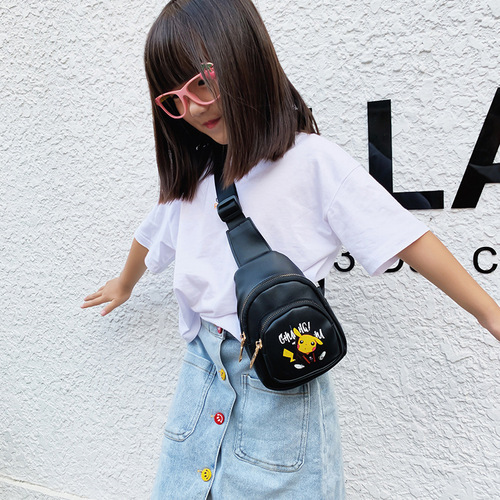 2024 Korean version of children's bag fashionable boys and girls chest bag cute cartoon children's shoulder bag casual baby crossbody bag