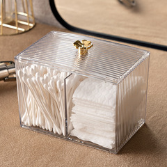 Desktop Dustproof Clover Cosmetic Cotton Pad Organizer, Cotton Swab Box, Clear Makeup Storage for Desk or Dresser