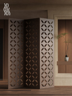 Jiusi Middle Ancient French Style Screen Partition Modern Simple Living Room Folding Mobile Entrance Covering Restaurant Decorative Grille
