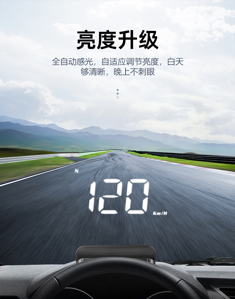 Cross-Border Hud Head-Up Display M1 Car Gps Speed Display High-Definition Multifunctional Instrument Projection Universal Dual-Mode for Cars