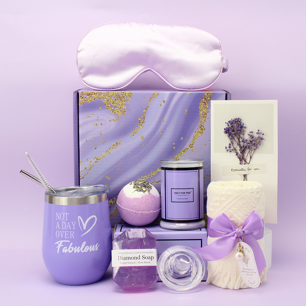 Vaso Térmico de Gran Capacidad de 20 oz para Auto, Juego de Regalo con Sales de Baño, Acero Inoxidable 304, Caja de Regalo de Lujo Ligero