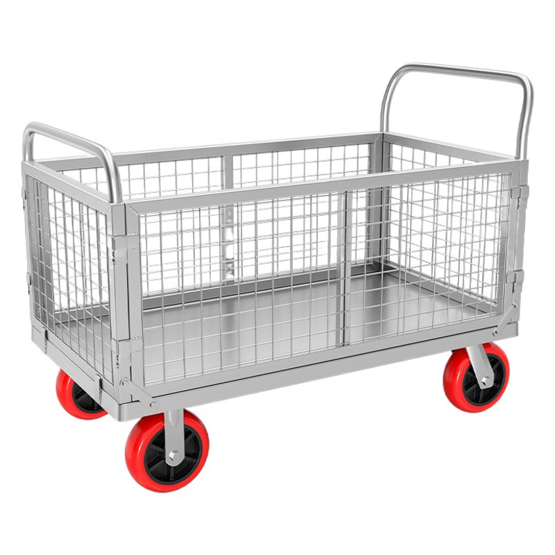 Забор Тележка Стойка Тележка Складная Тележка Потянув Грузовик Супермаркет Сбор Мусора Тележка Бортовой Грузовик