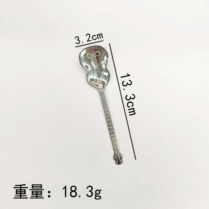 创意304乐器勺不锈钢咖啡搅拌勺餐厅音乐吧勺蛋糕甜品勺马克杯勺|undefined