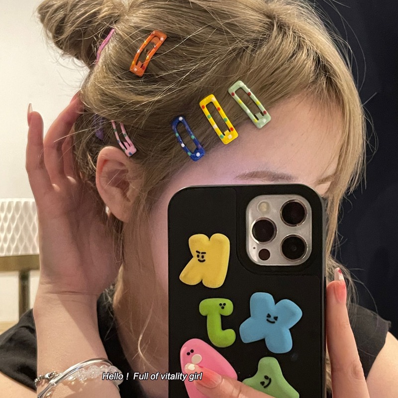 Colorido estrella flequillo de horquilla rota clip de pico de pato linda chica bb clip accesorios para el cabello clip lateral de la cabeza trasera de las mujeres