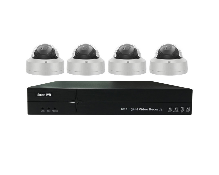 Grenzüberschreitend exklusiv 4-Kanal POE-Stromversorgung 5-Megapixel Halbkugel-Überwachungskamera Recorder-Set Infrarot-Nachtsicht intelligent
