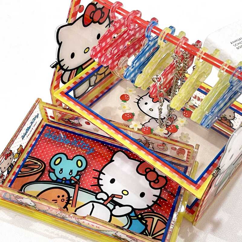 小红书同款hellokitty亚克力收纳盒kt猫首饰盒卡通桌面装饰摆件盒|undefined
