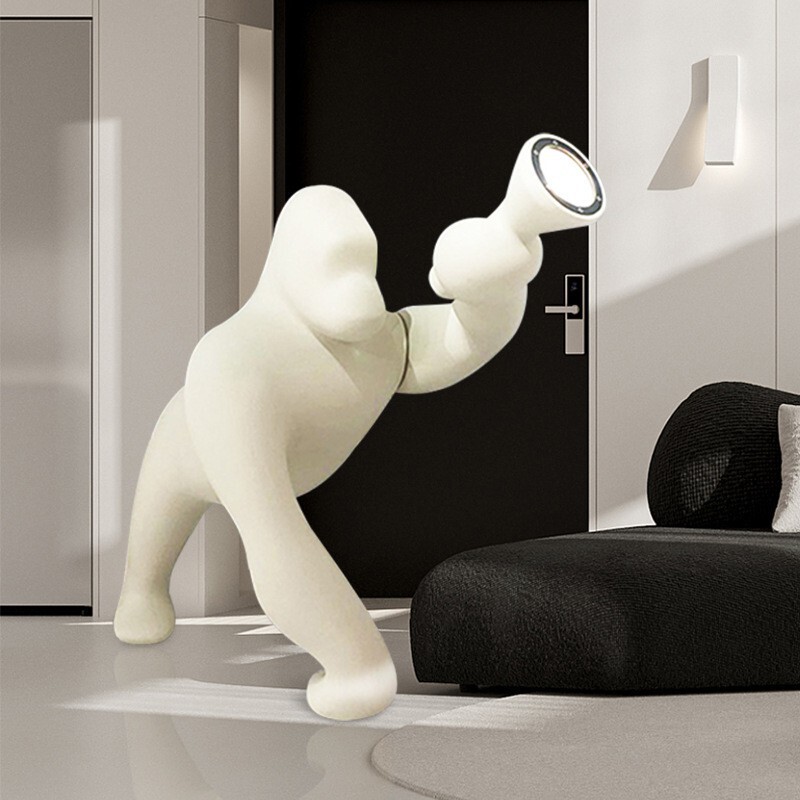 Italian Design Gorilla Lighting Sculpture Floor Lamp Animal Lift Lamp Exhibition Hall Large Decorative Ornaments Art Lamp
