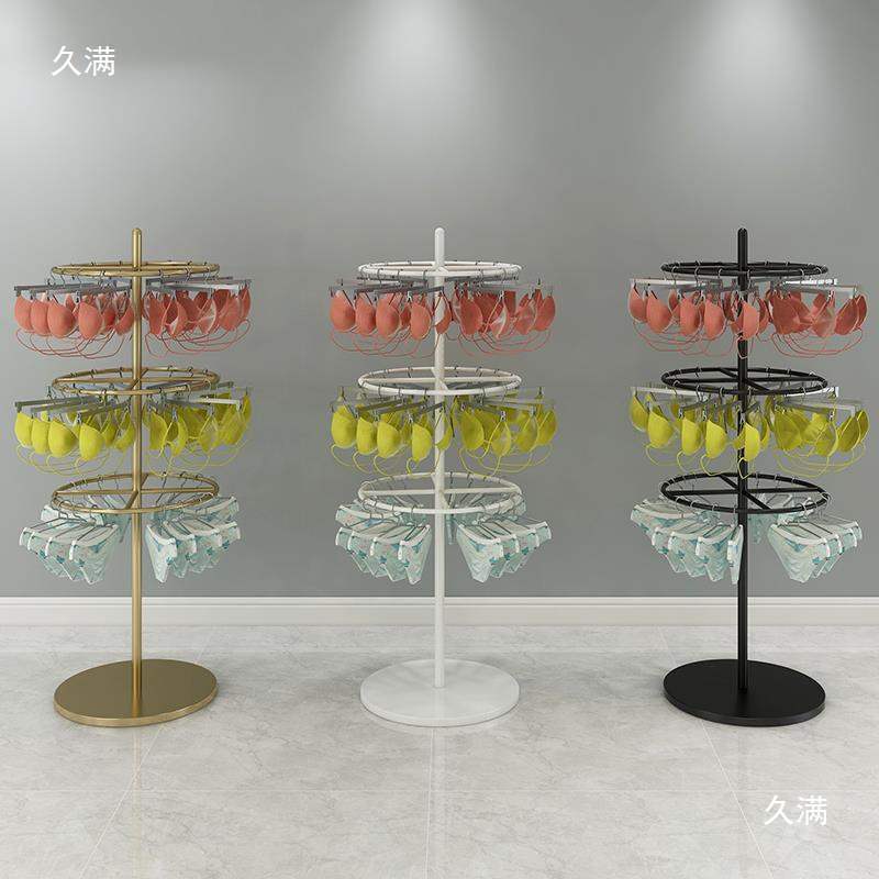 落地式袜子货架内衣架架商业展示货架袜子旋转服装店挂胸罩中岛