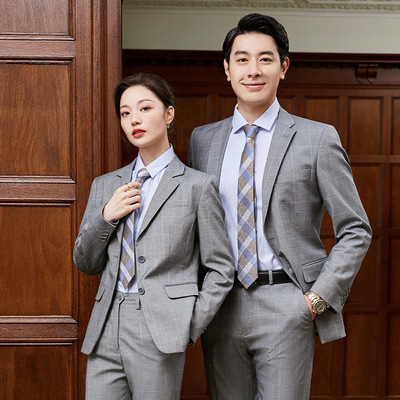 wholesale 2021 Autumn and winter new pattern Occupation suit fashion temperament man 's suit men and women Same item suit grey young formal wear