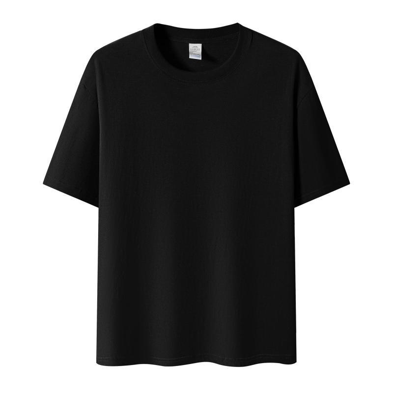 210G algodón peinado de hombro camiseta de cuello redondo de verano coreano ropa de trabajo de mangas cortas camiseta publicitaria personalizada impresión image 8