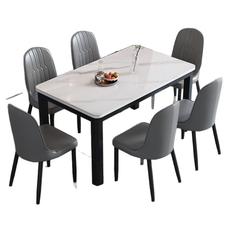 Mesa y silla de comedor de vidrio temperado, mesa de comedor doméstica moderna y simple, mesa y silla de comedor, cocina, sala de estar, mesa y silla