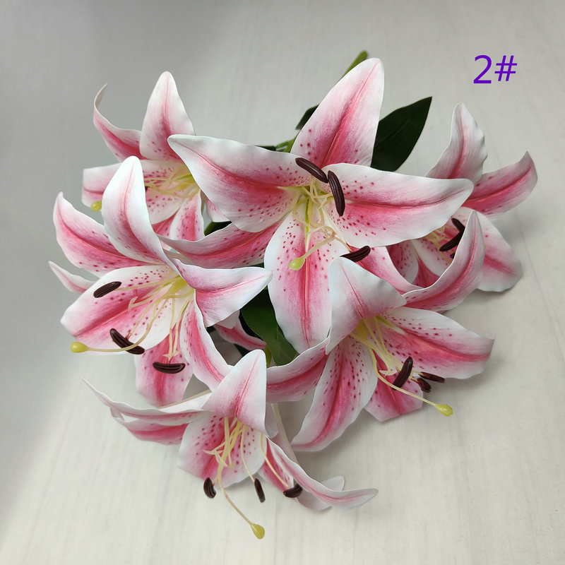 3D, 7 ramos de flores de lirio; decoración para pasillo de boda; pared floral; decoración de interiores; flores artificiales para fotografía; decoración de la habitación nupcial