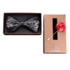 Cross -border fashion male trendy black leather tie bow business professional dress wedding leather collar flower creative bow knot