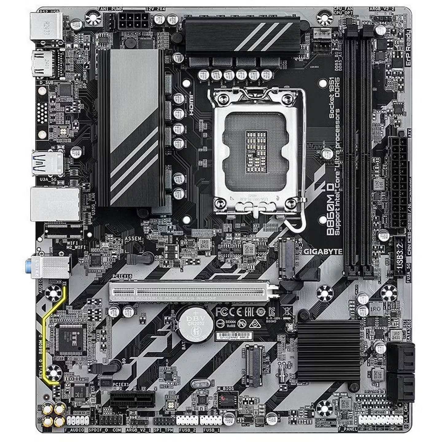 Материнская плата Gigabyte B860M D d5 ультра-устойчивая, подходящая для 15-го поколения Ultra5 225F LGA1851 CPU