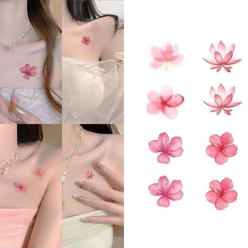 Beauty's Allure: Small Flower Tattoo Stickers - Sweet and Cool Girl Clavicle Sexy Pure Desire Waterproof Long-Lasting Ins Aesthetic Washable Beauty's Allure: Small Flower Tattoo Stickers - Sweet and Cool Girl Clavicle Sexy Pure Desire Waterproof Long-Lasting Ins Aesthetic Washable