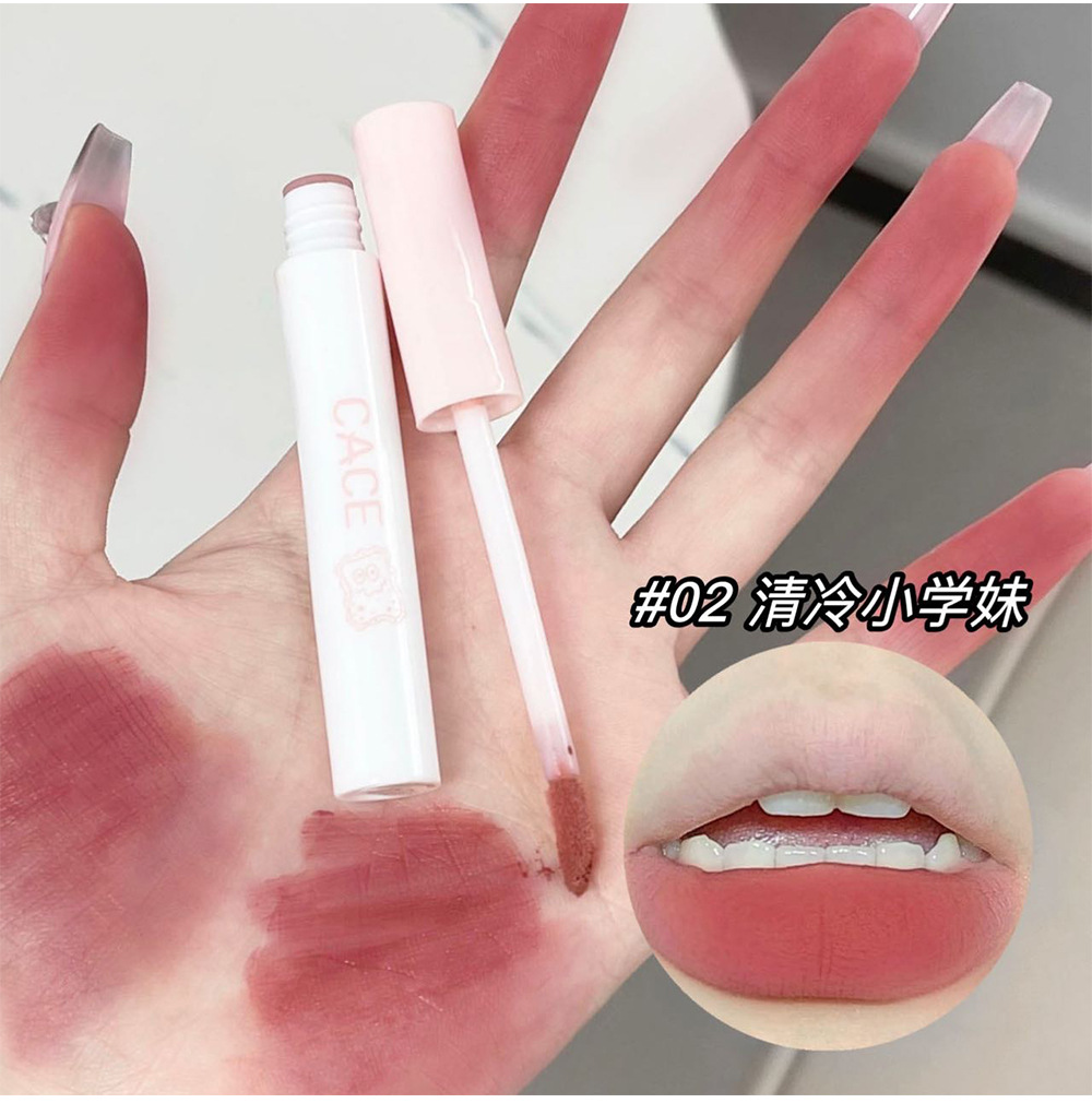 CACE Little Cotton Velvet Lip Gloss Set Matte Whitening and Coloring Lip Gloss, Cute Cartoon Set for Girls, affordable batch undefined