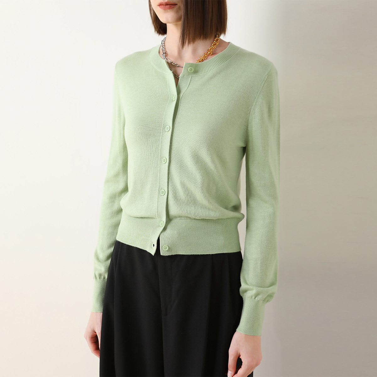 CANVAUS nuevo suéter casual de lana de las mujeres sueltas de color sólido suave glutinoso agradable para la piel de otoño e invierno cardigan superior