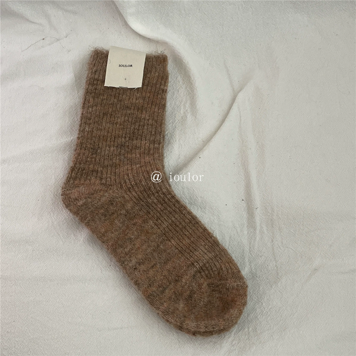 IOULOR Demi-season cashmere Japanese thin woolen knee socks, increased thickness, mid-length, Korean style