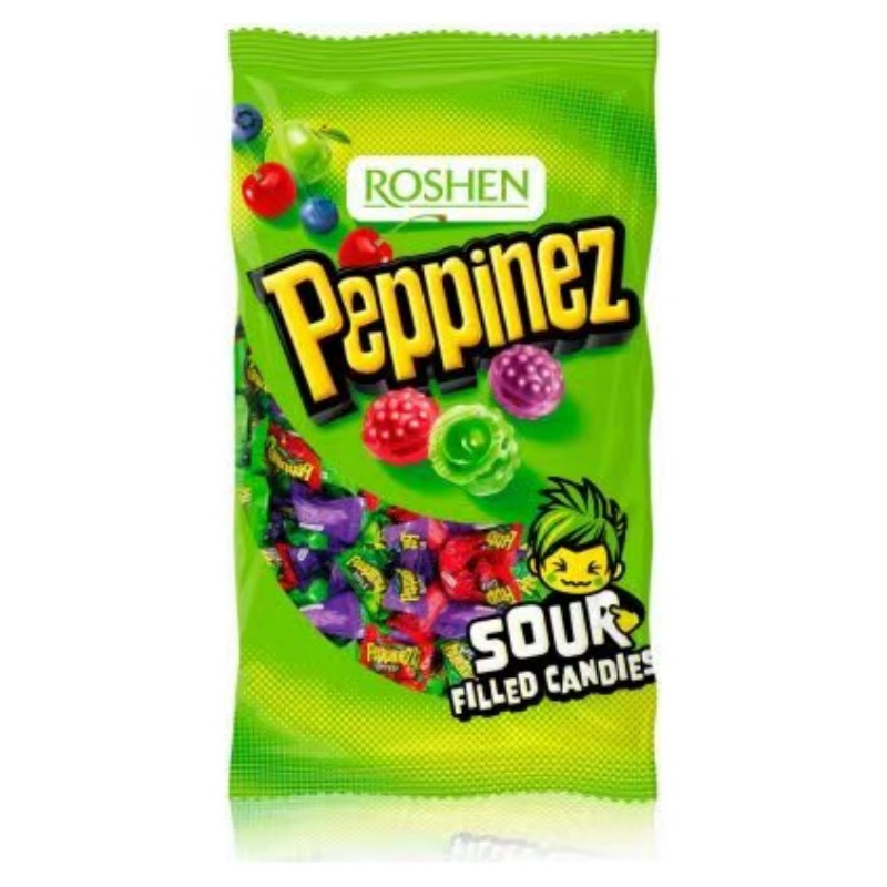 ROSHEN如胜什锦混合水果味酸爆夹心糖果批发代发草莓味