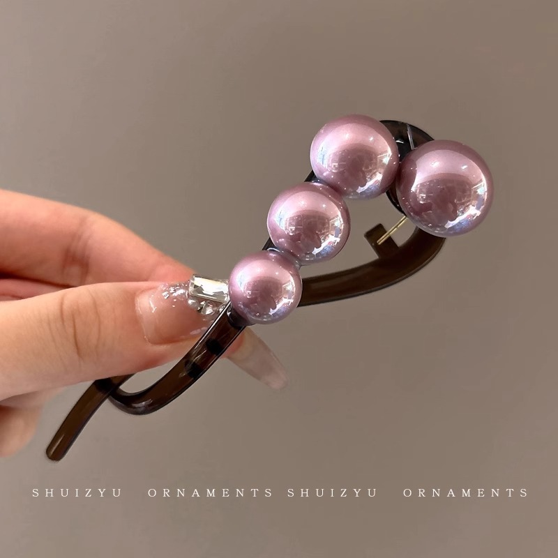 2025 nuevo clip de cabello de perla de alta calidad para mujeres, clip de cabello de torsión de cabeza de disco de torsión de cabello de mitad de un clip de cabello