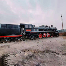 复古蒸汽式火车头模型  景区金属火车模型  户外观光设施厂家直销