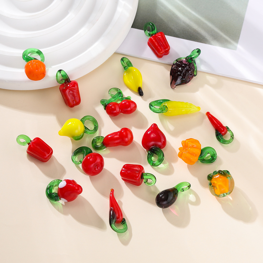 2 PCS/Package 12 * 19mm 8.5*19mm 9.5*25mm Glass Fruit Vegetable Pendant display picture 5