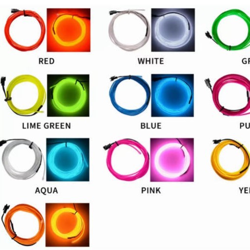 TikTok High-Brightness 3M 3V Battery Box Set EL Cold Light Decorative Fluorescent Dance Costume Car Stick Figure EL Glowing Line