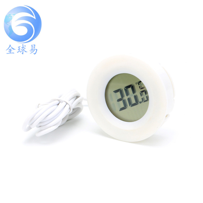 黑色/白色数显温度计 方形/圆形嵌入式电子温湿度计 外/内置探头