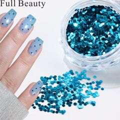 FULL BEAUTYクロスボーダーネイルスパンコールドリームマカロン色の青い波点多色混装ネイルスパンコール