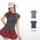 HeyHenry European and American Summer New Casual Simple Round Neck Short-sleeved T-shirt Women's Letter Embroidered Niche Spice Girls