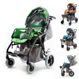 亚马逊爆款儿童专用轮椅孩子残疾折叠轻便铝合金手推车小孩代步车