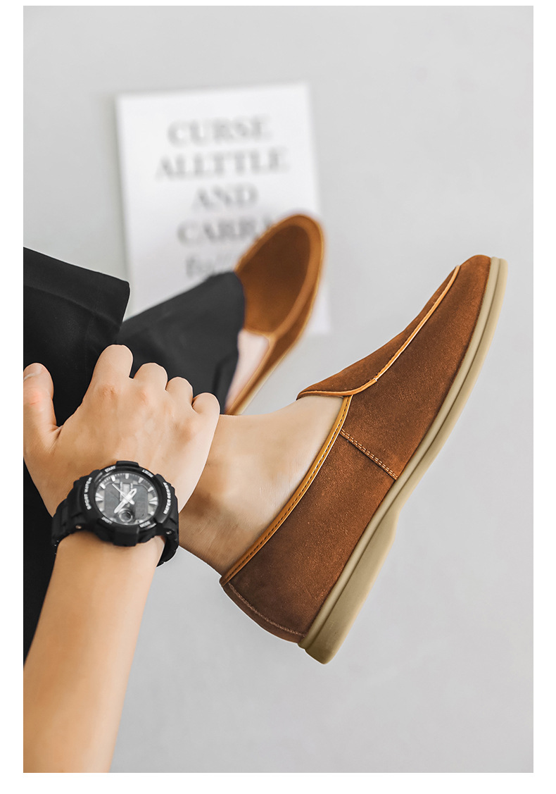Men's Shoes Formal Shoes Spring New Loafers One Foot Stirrup Soybean Shoes_vogvips.com